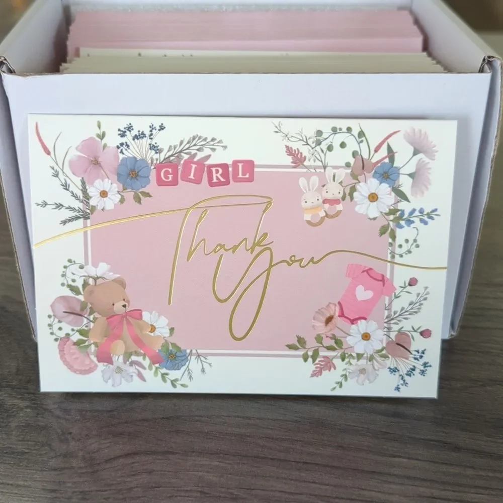 Honeyplum Thank You Baby Shower Girl Cards 48 Count